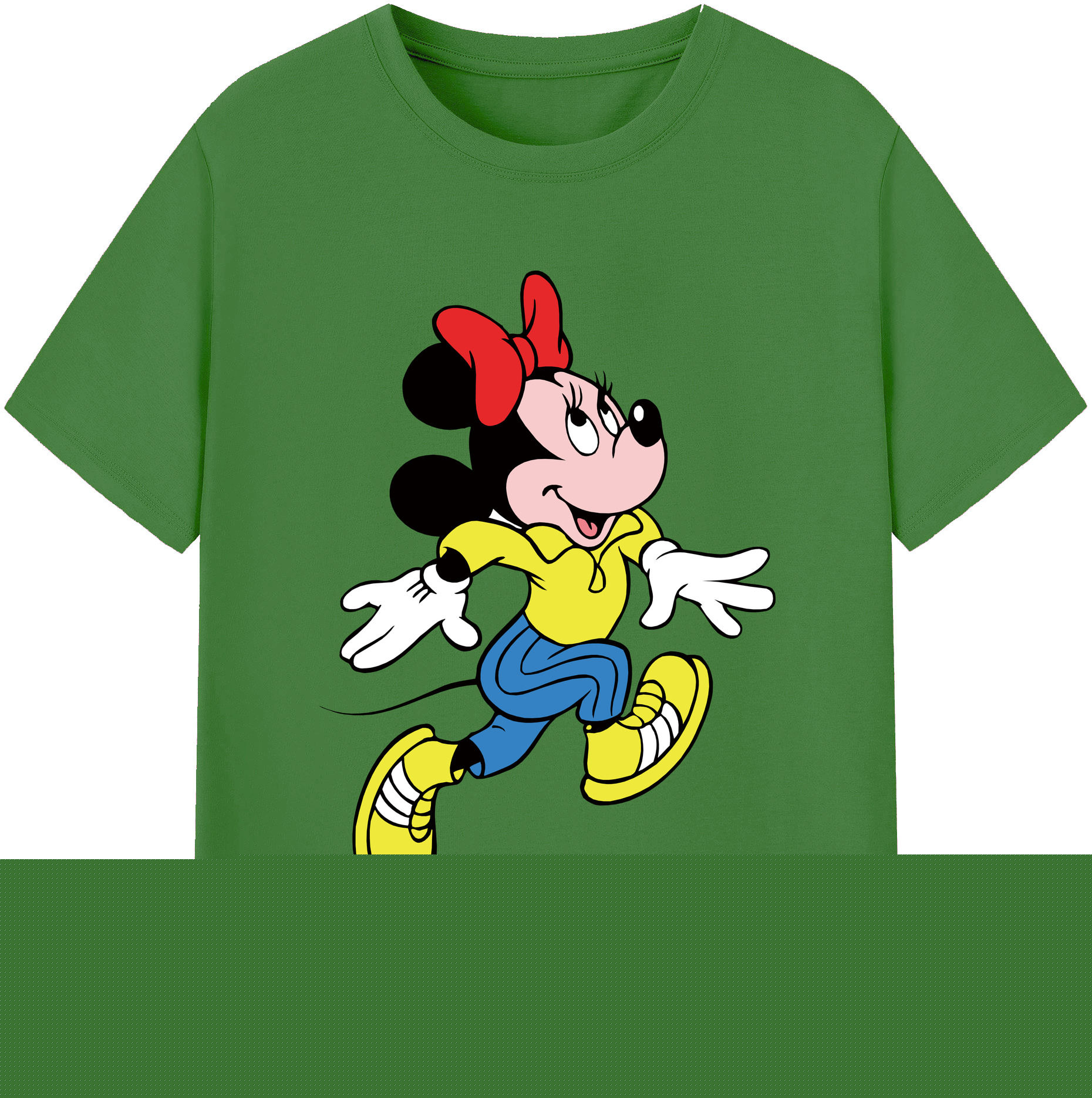 （画像用） ミッキーマウス Mickey Mouse レディースカジュアルプリントTシャツ（綿100％）